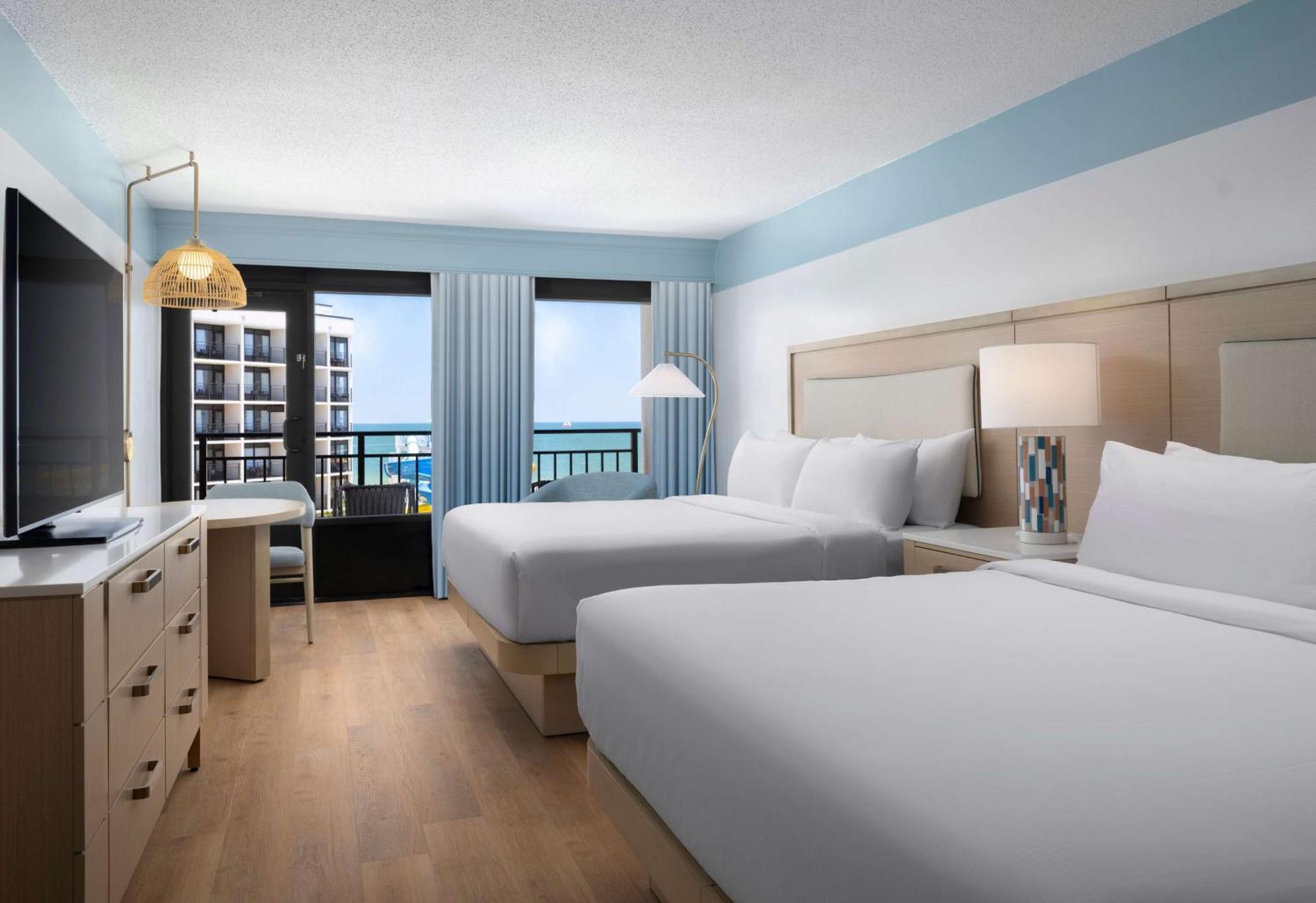 Queen Room with Two Queen Beds, Ocean View and Roll-in Shower - Mobility and Hearing Access